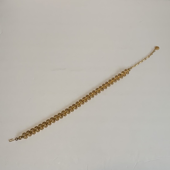 VTG LISNER Heart Choker Necklace Textured GoldTone Interlocking Hearts 12.5” - Picture 12 of 14